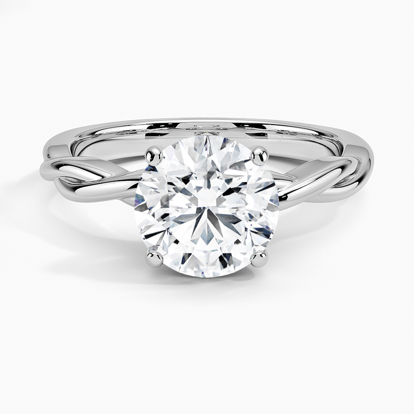 Twisted Vine Solitaire Lab Grown Round Diamond Engagement Ring