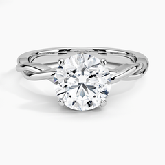 Twisted Vine Solitaire Lab Grown Round Diamond Engagement Ring
