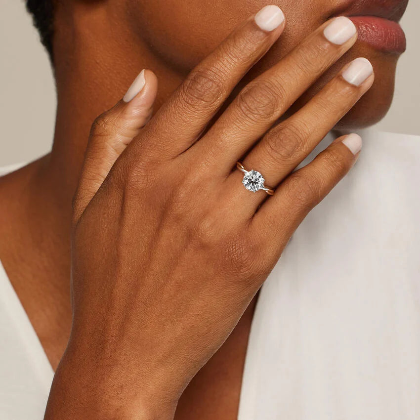 Twisted Vine Solitaire Lab Grown Round Diamond Engagement Ring