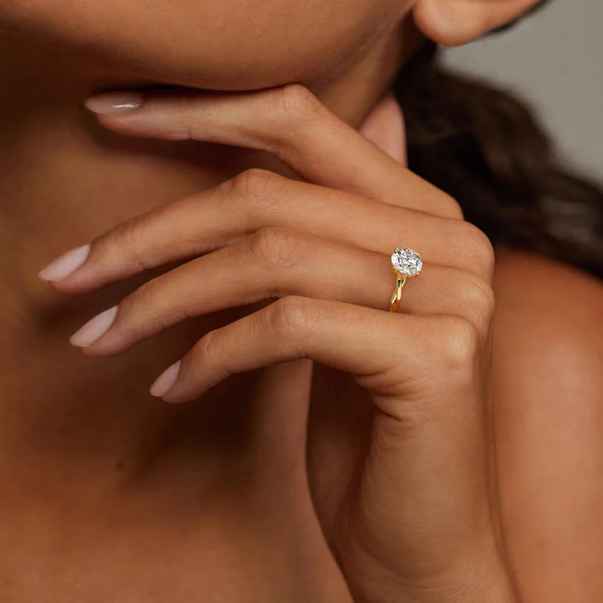 Twisted Vine Solitaire Lab Grown Round Diamond Engagement Ring