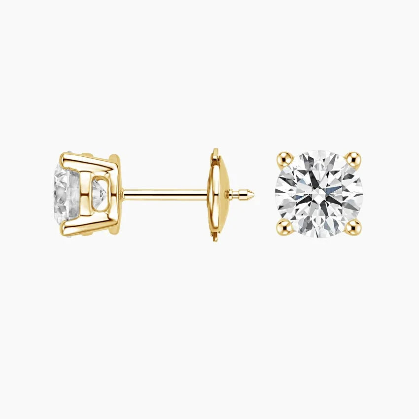 Perfect 4-Prong Certified Lab Diamond Stud Earrings (1ct. tw.) in 18K Gold