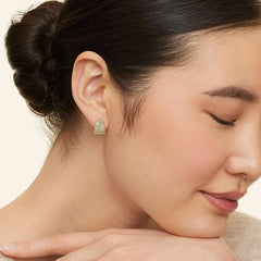 Rayonu Jane Goodall Pavé Leaf Lab Diamond Huggie Earrings