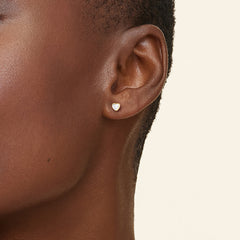 Heart Shaped Lab Diamond Bezel Stud Earrings (1/2 ct. tw.) in 18K Yellow Gold
