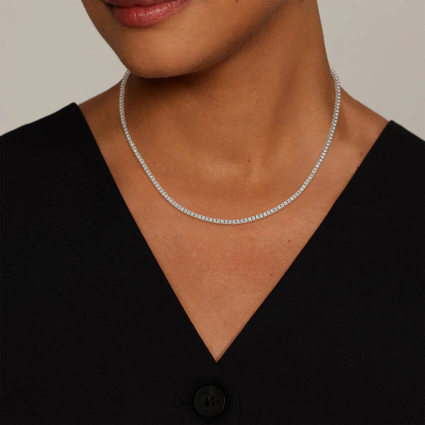 16 in. Perfect Four-Prong Lab Diamond Tennis Necklace (3 ct. tw.) in 18K Gold