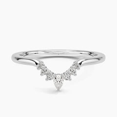 Rayonu Lunette Lab Diamond Ring front view with crescent-shaped diamonds