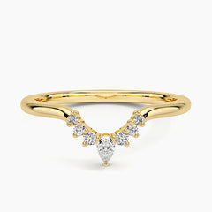 Rayonu Lunette Ring top view emphasizing sparkling crescent detail