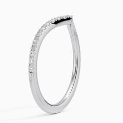 lab-grown diamond wedding band half pavé setting elegant chevron shape