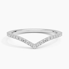 Rayonu flair lab diamond wedding ring with scalloped pavé chevron design