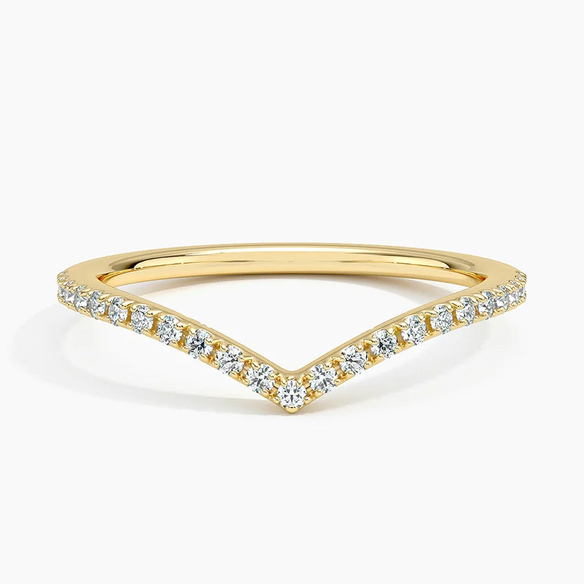Rayonu lab diamond wedding ring paired with engagement ring stacking style
