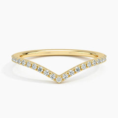 Rayonu lab diamond wedding ring paired with engagement ring stacking style