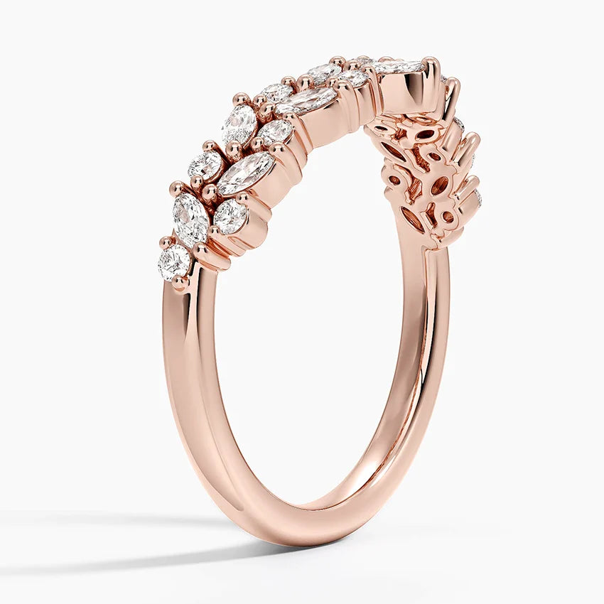 Elegant product shot of Rayonu Lab Diamond Contour Ring showcasing sparkle and curved silhouette