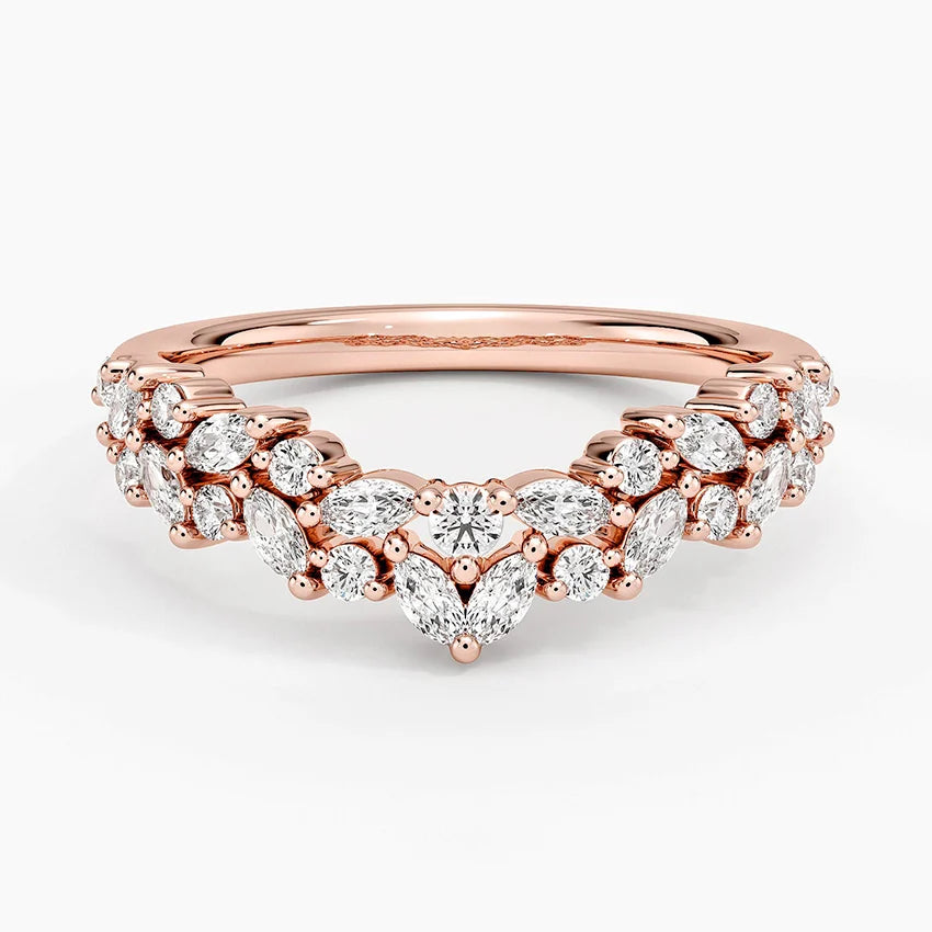 Detailed view of 3EX ideal cut diamonds on Rayonu Lab Diamond Ring