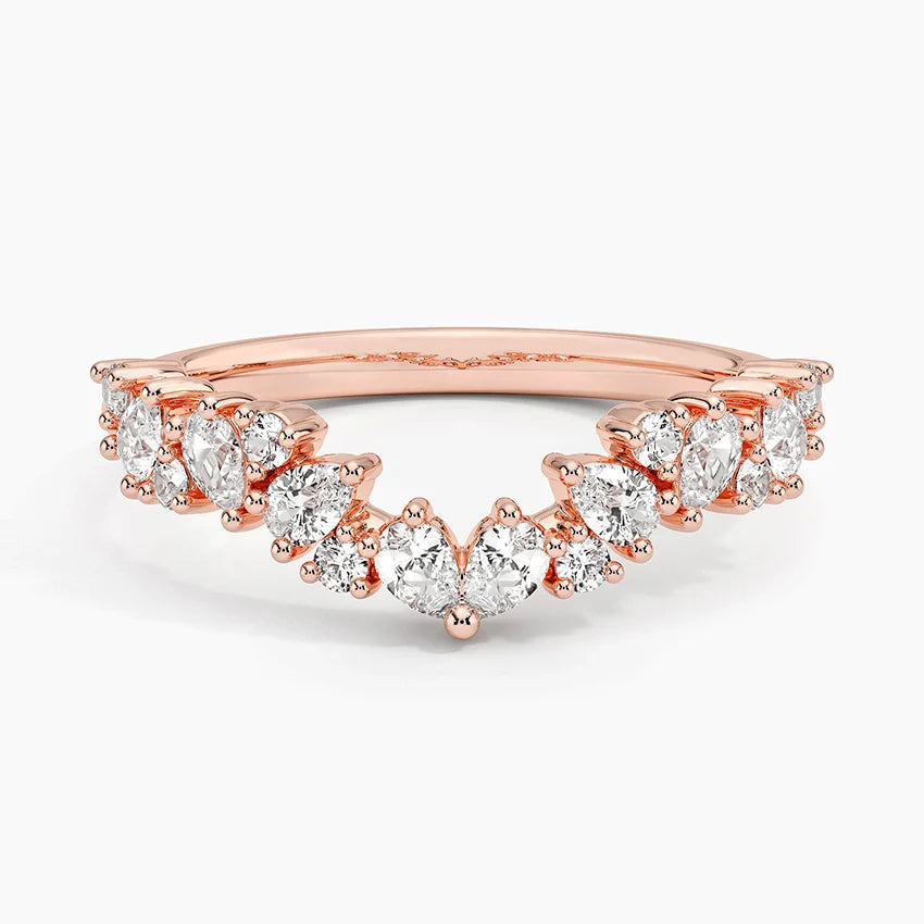 Detailed view of 3EX ideal cut diamonds on Rayonu Lab Diamond Ring