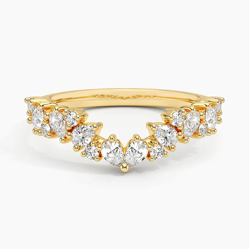 Rayonu Olivetta Ring top view emphasizing sparkling nature-inspired detail