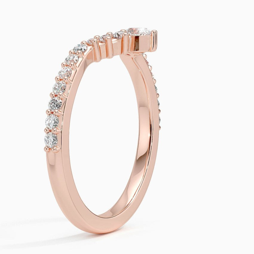 Elegant product shot of Rayonu Lab Diamond Ring showcasing sparkle and crescent design