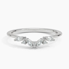 Rayonu Yvette Lab Diamond Ring front view with chevron-shaped round & marquise diamonds
