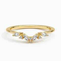 Rayonu Yvette Ring top view emphasizing sparkling chevron detail