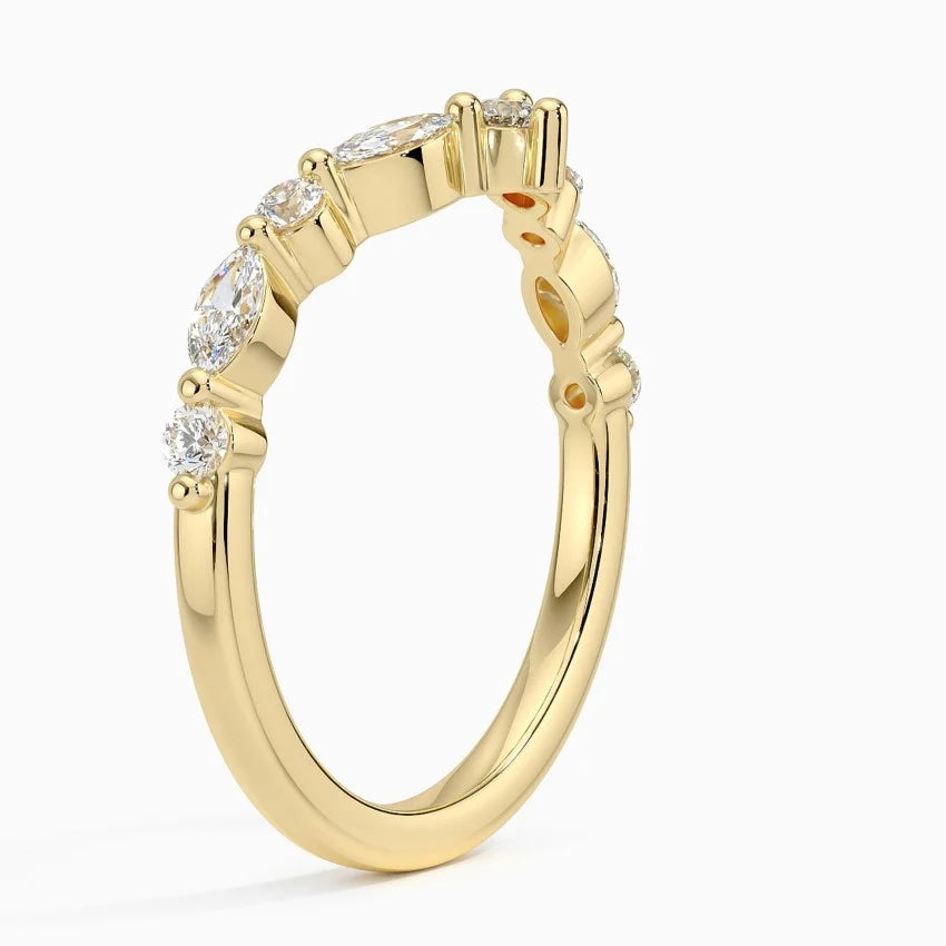 Rayonu Curved Versailles Ring showing zero fluorescence in natural light