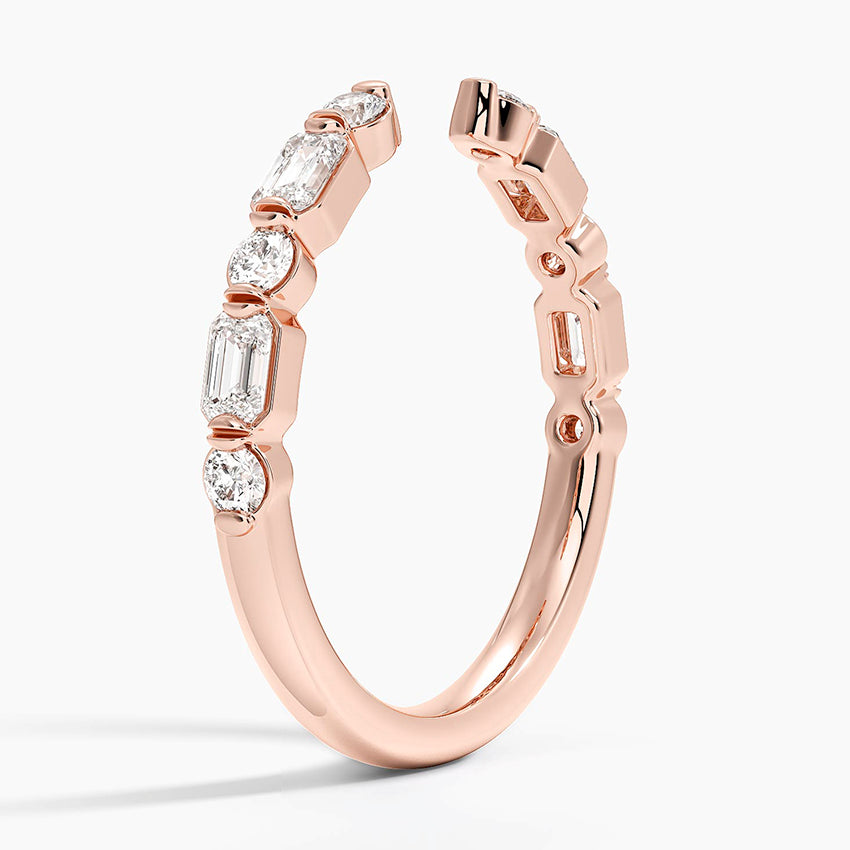 Elegant product shot of Rayonu Lab Diamond Ring showcasing sparkle and crescent silhouette