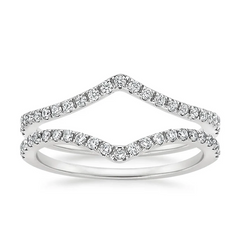 Rayonu Flair Nested Lab Diamond Ring Stack front view with scalloped pavé diamonds