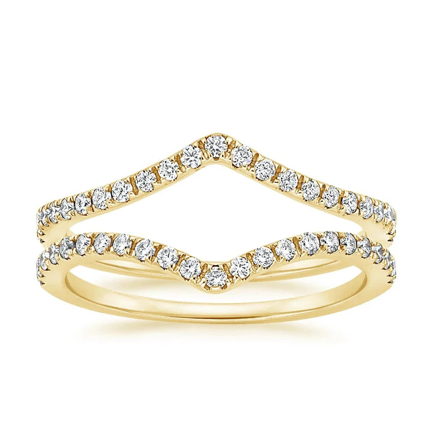 Top view of Rayonu Flair Nested Ring Stack with shimmering pavé detail