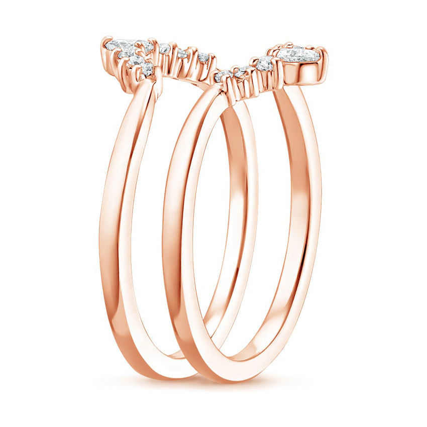 Elegant product shot of Rayonu Lab Diamond Ring Stack showcasing sparkle and crescent design
