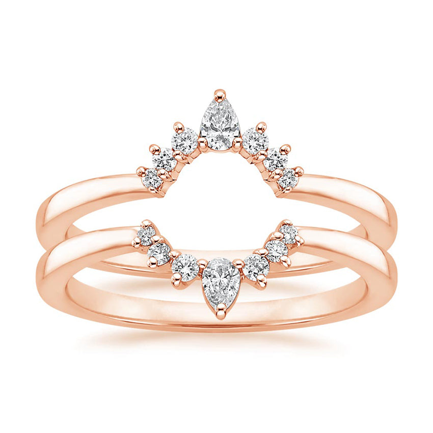 Detailed view of 3EX ideal cut diamonds on Rayonu Lab Diamond Ring Stack