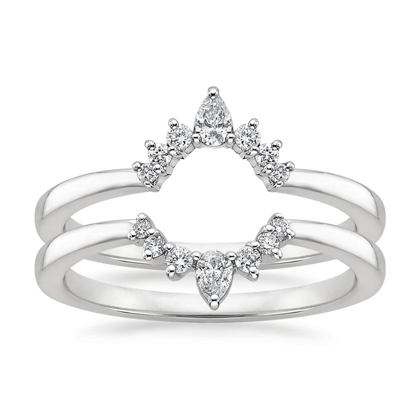 Rayonu Lunette Nested Lab Diamond Ring Stack front view with crescent-shaped diamonds