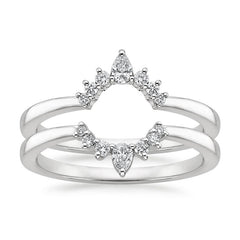 Rayonu Lunette Nested Lab Diamond Ring Stack front view with crescent-shaped diamonds