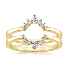 Top view of Rayonu Lunette Nested Ring Stack emphasizing crescent detail