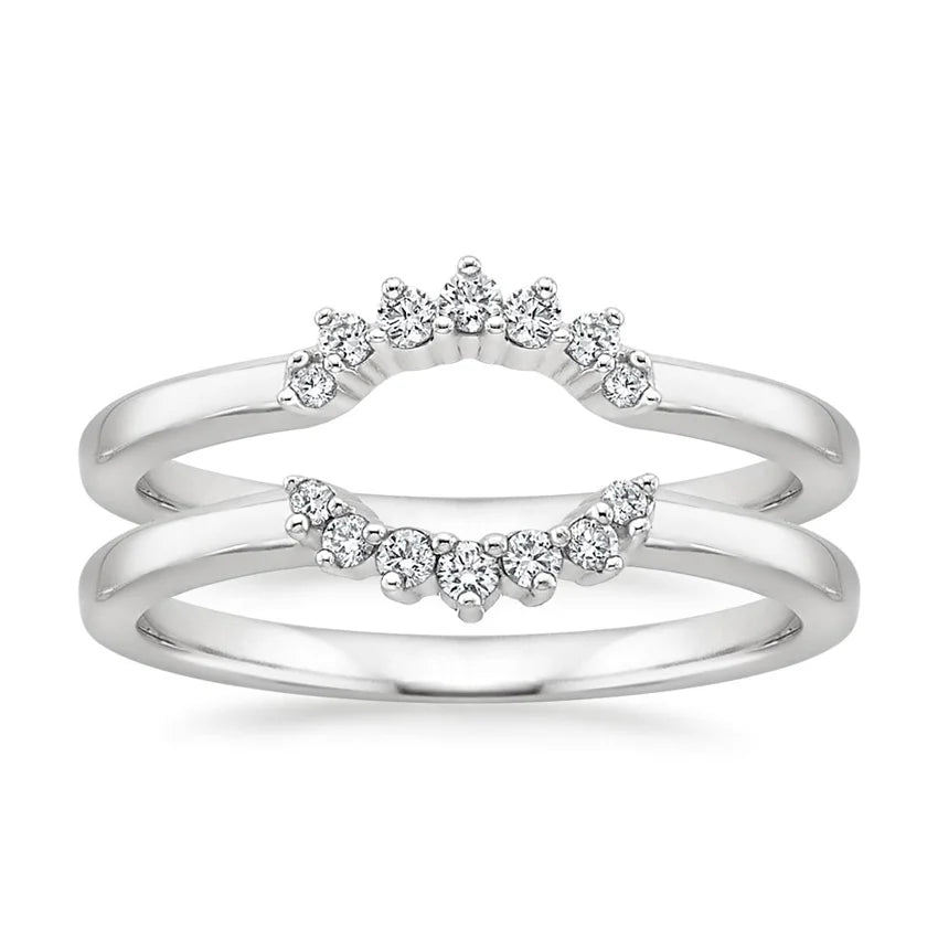 Rayonu Crescent Nested Lab Diamond Ring front view with sparkling crescent-shaped bands