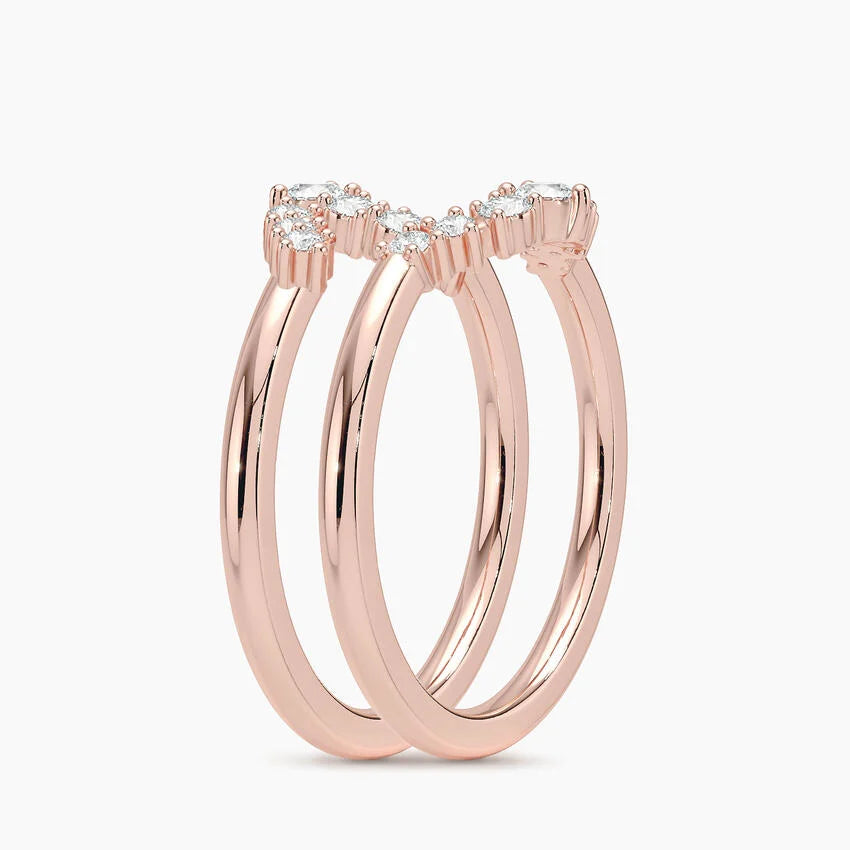 Rayonu Aria Nested Diamond Ring Stack styled individually and stacked together