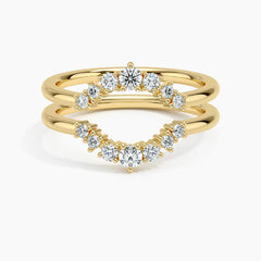 Top view of Rayonu Aria Ring Stack with cascading round diamond design