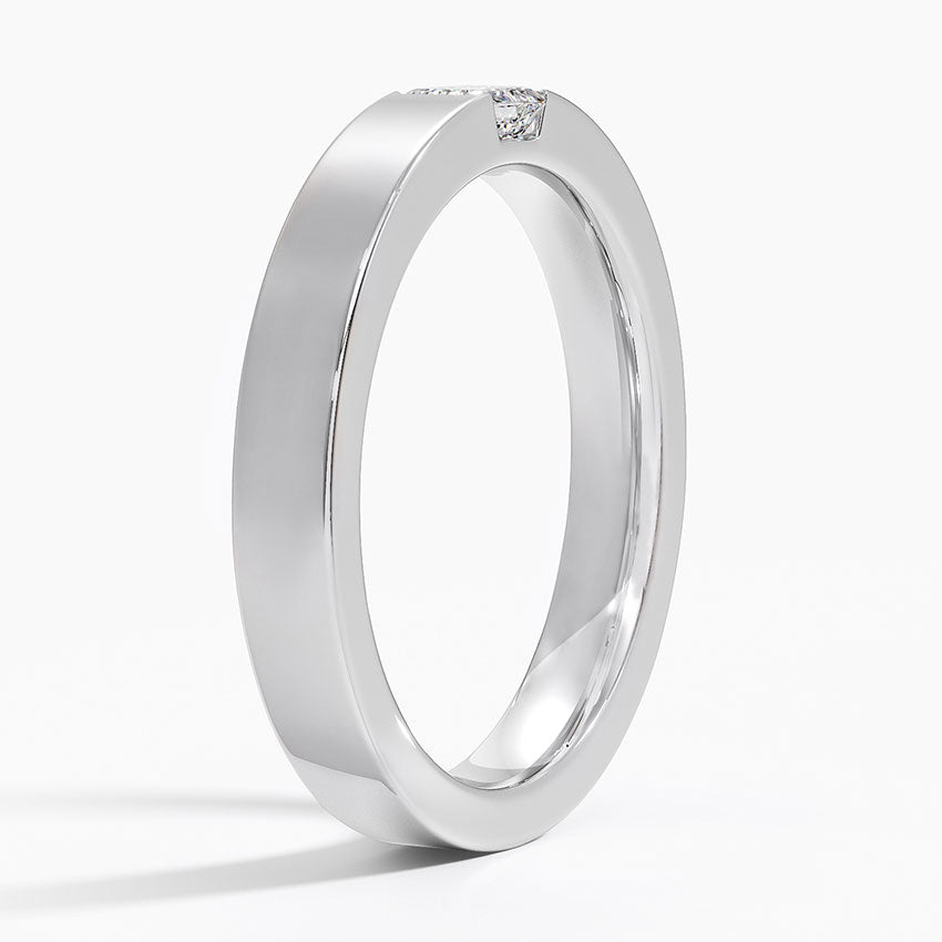 Jordan Lab Grown Emerald Diamond Wedding Ring in 18K Gold