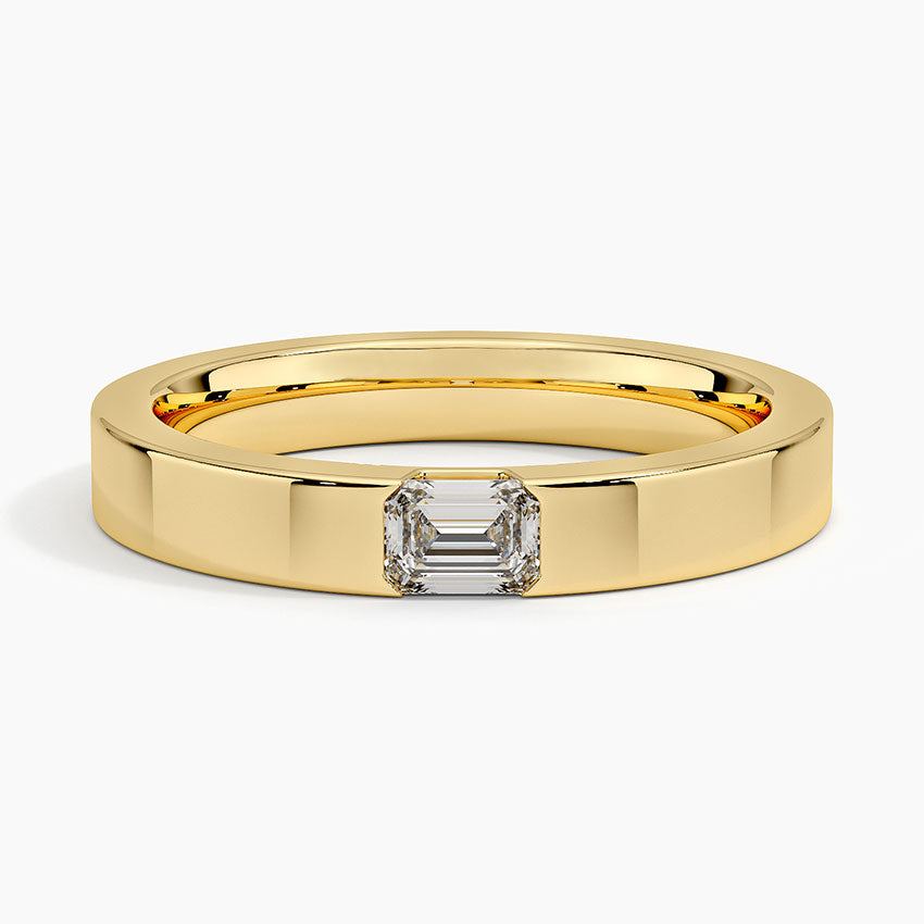 Jordan Lab Grown Emerald Diamond Wedding Ring in 18K Gold
