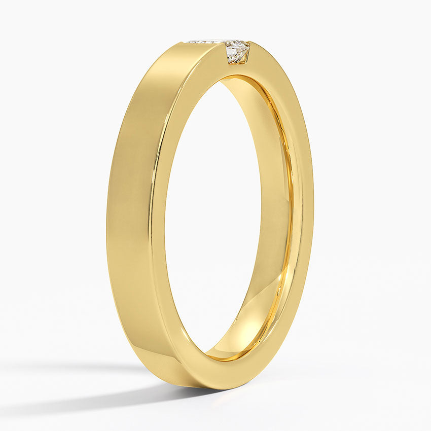 Jordan Lab Grown Emerald Diamond Wedding Ring in 18K Gold